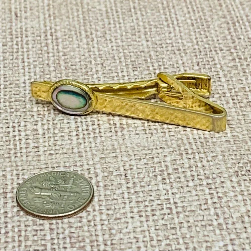 Gold Abalone Tie Clip